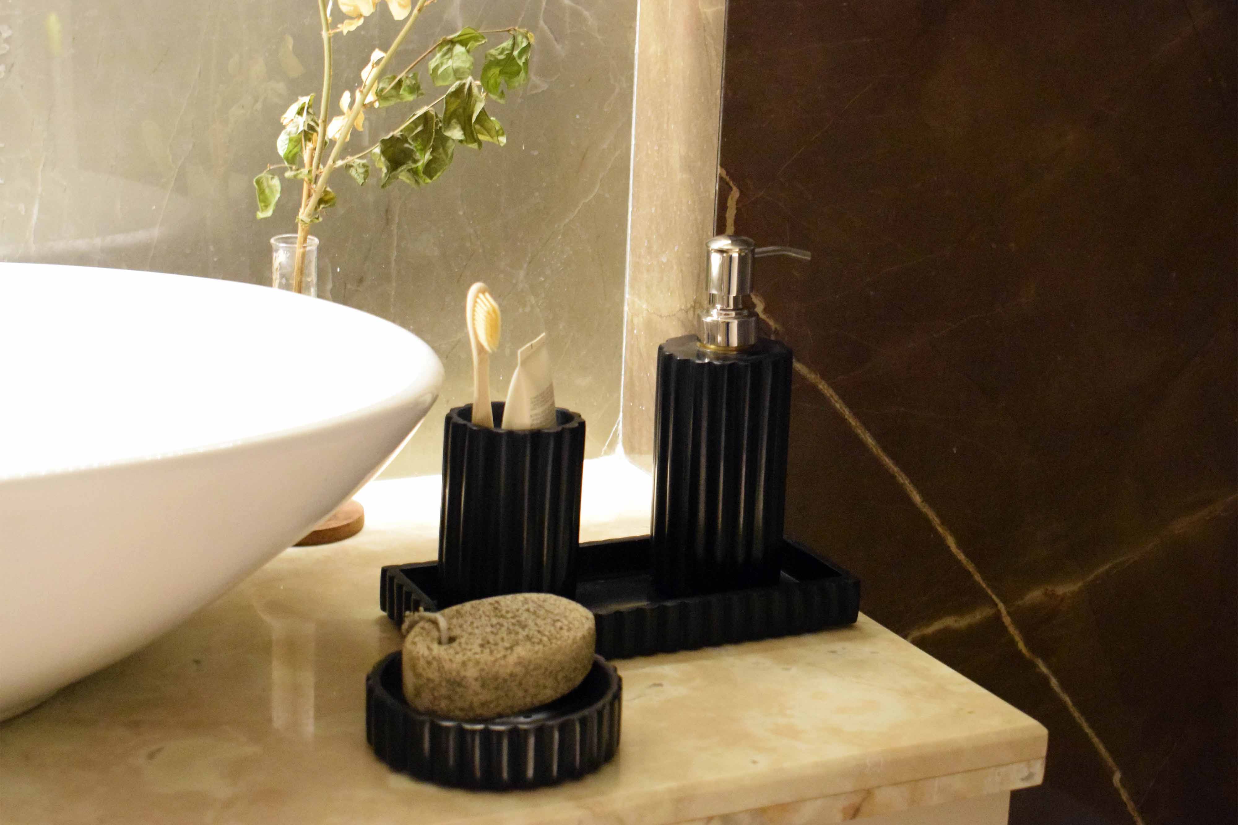 Luxury Ceramic Black Marble shops Bathroom Set